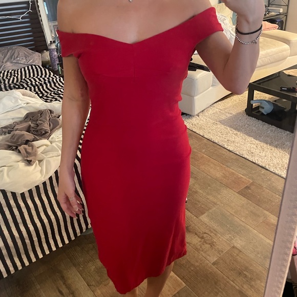 Small red midi dress vintage style - Picture 1 of 5